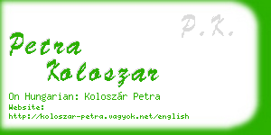petra koloszar business card